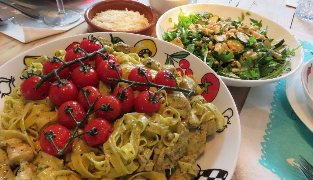 Cremige Pasta mit mariniertem Hähnchen und selbstgemachter Pesto