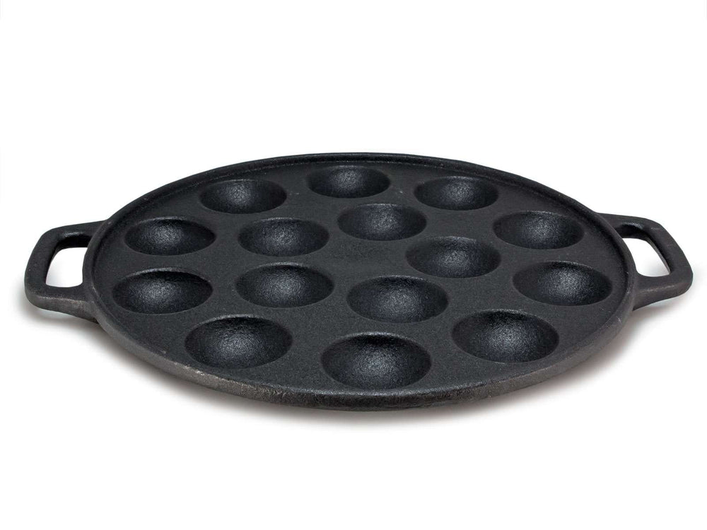 Cookinglife Poffertjespfanne Gusseisen Ø 24 cm – 15 Poffertjes – ohne Antihaftbeschichtung – geeignet für alle Wärmequellen