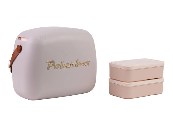 Polarbox Mini Kühlbox / Coolerbag mit 2 Lunchboxen - Pearl-Gold - 6 Liter