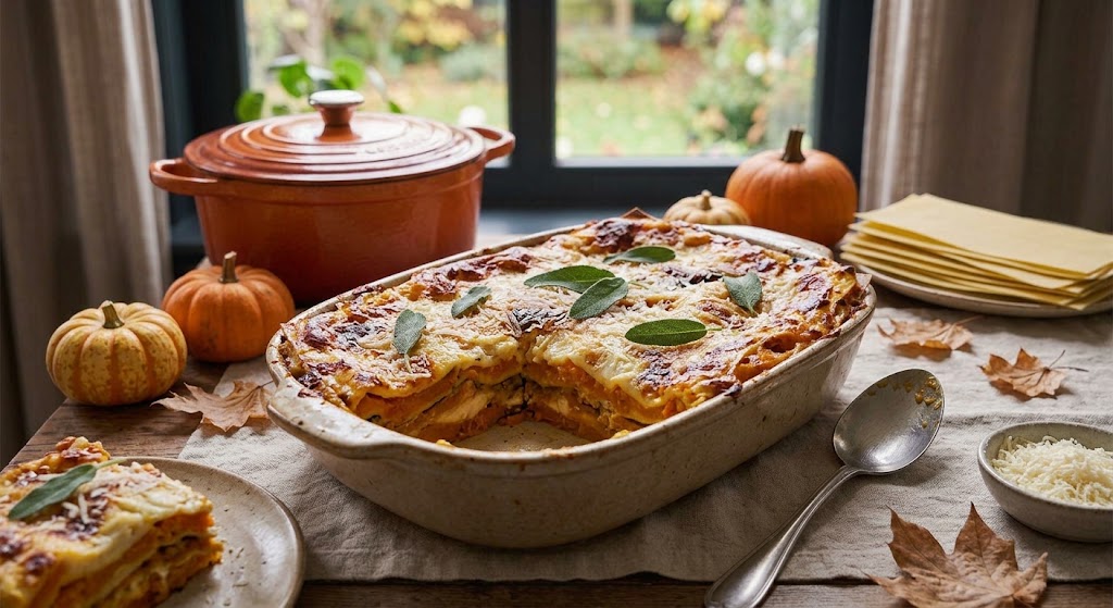 Cremiger Kürbis zwischen Pastablättern — das willst du einfach selber machen.