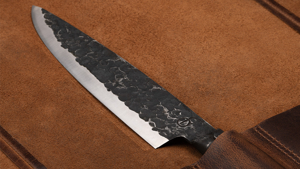 Forged Messer schutzhülle - Geeignet für 8 Messer - 100% Pull-Up Rindleder