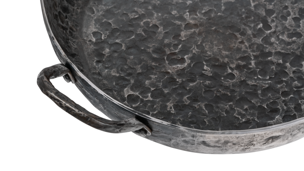 Forged Bratpfanne Carbonstahl mit zwei Griffen Ø 24 cm – geeignet für alle Wärmequellen – geeignet für BBQ