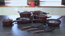 BerlingerHaus Topfset Matt Bordeaux 11-teilig - Kochtopf ø 20, 24, 28 cm, Bratpfanne ø 24, 28 cm & Stielkasserolle ø 16 cm - geeignet für alle Wärmequellen