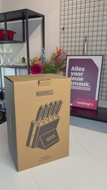 Blackwell Messerblock - Noire - Kochmesser, Santokumesser, Brotmesser, Officemesser & Schälmesser 6-teilig