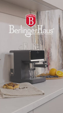 BerlingerHaus Espressomaschine / Siebträgermaschine Digital Matt Anthrazit - 3-in-1 - 20 Bar - 1,0 Liter
