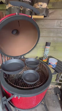Blackwell Dutch Oven BBQ Set Gusseisen - Bräter + Lifter, Bratpfanne ø 20 cm & Steelpan 18 cm - 4-teilig