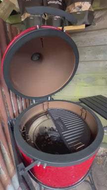 Cookinglife Halbmond-Grillplatte / Gusseisen-Plancha - Doppelseitig - Geeignet für 46 cm Kamados