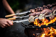 Forged BBQ Spieße Churrasco - Olivenholz / Stahl - V - Form - 60cm