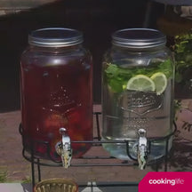 Cookinglife Dubbele Getränkespender - mit Halter - 2 x 4 Liter