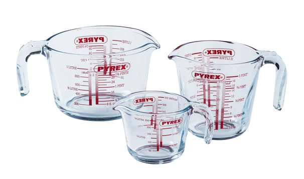 Pyrex Glas Messbecher Set Iconics' 3-teilig - 250 ml, 500 ml & 1 Liter