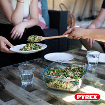 Pyrex Glas Auflaufformset mit Deckel Cook & Store 3-teilig - 400 ml, 1,1 Liter & 2,5 Liter