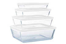 Pyrex Glas Auflaufformset mit Deckel Cook & Freeze 4-teilig - 800 ml, 1,5 Liter, 2,6 Liter & 4 Liter