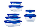 Pyrex Glas Auflaufformen / Aufbewahrungsbehälter mit Deckel Cook & Go 7-teilig