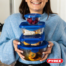Pyrex Glas Auflaufformen / Aufbewahrungsbehälter mit Deckel Cook & Go 7-teilig