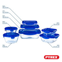 Pyrex Glas Auflaufformen / Aufbewahrungsbehälter mit Deckel Cook & Go 7-teilig