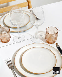 Salt & Pepper Geschirrset Artisan Weiß - 12-teilig / 4 Personen - 4 Speiseteller, 4 Frühstücksteller und 4 Schalen