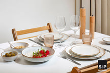 Salt & Pepper Geschirrset Artisan Weiß - 12-teilig / 4 Personen - 4 Speiseteller, 4 Frühstücksteller und 4 Schalen