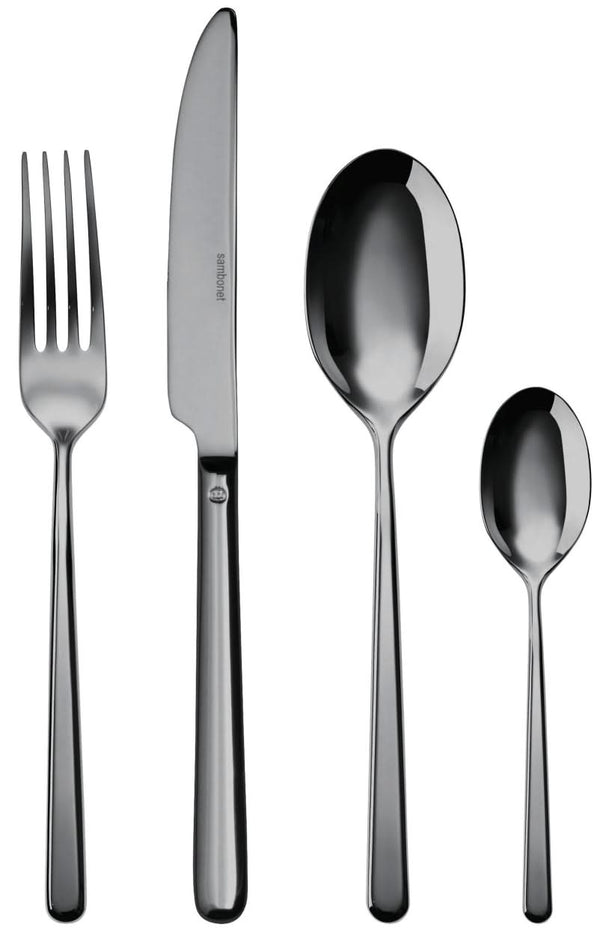 Sambonet Besteckset Linear - Schwarz - 24-teilig / 6 Personen