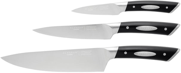 SCANPAN Messerset Classic 3-teilig - Kochmesser, Officemesser & Schälmesser