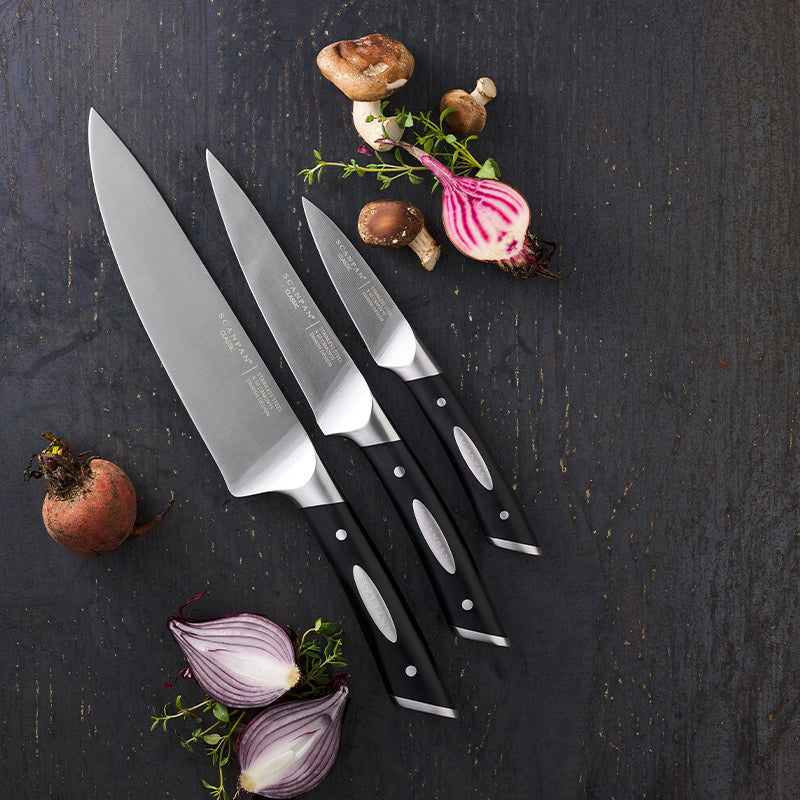 SCANPAN Messerset Classic 3-teilig - Kochmesser, Officemesser & Schälmesser