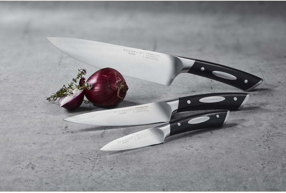 SCANPAN Messerset Classic 3-teilig - Kochmesser, Officemesser & Schälmesser