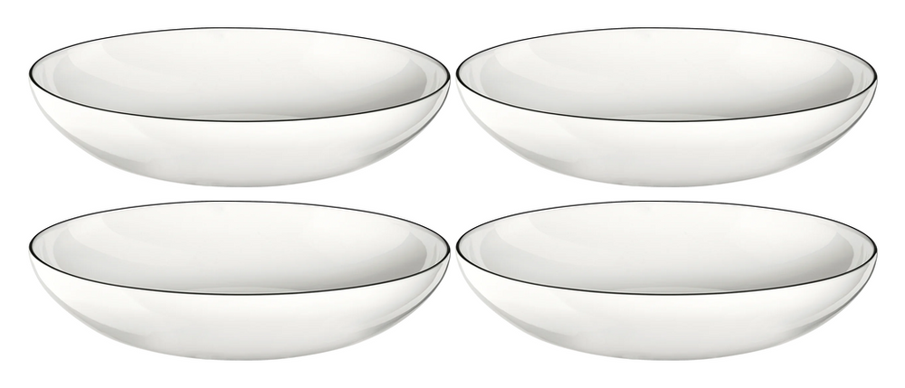 ASA Selection Diepe Borden / Pastaborden A Table Ligne Noire ø 22 cm - 4 Stuks set image