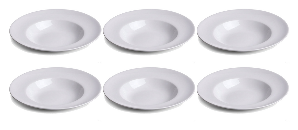 Cookinglife Diepe borden / Pastaborden - Porselein - Wit - ø 27 cm - 6 Stuks set image