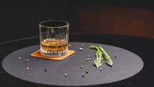 Cookinglife Untersetzer - Veganes Leder - Schwarz / Cognac - doppelseitig - 10 x 10 cm - 6 Stück