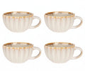 Cosy & Trendy Kaffeetassen mit Henkel Astera Pearl Beige - ø 12 cm / 450 ml - 4 Stück