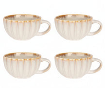 Cosy & Trendy Kaffeetassen mit Henkel Astera Pearl Beige - ø 12 cm / 450 ml - 4 Stück