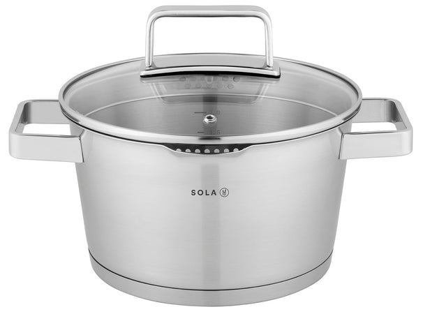 Sola Suppentopf Diamond Edelstahl Downdraft und induktionsgeeignet ø 24 cm / 5.5 Liter - geeignet für alle Wärmequellen