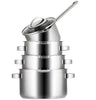 Sola Topfset Pearl 4-teilig – Edelstahl – downdraft-geeignet – Kochtöpfe Ø 16, 18, 20 cm & Stieltopf Ø 16 cm – geeignet für alle Herdarten