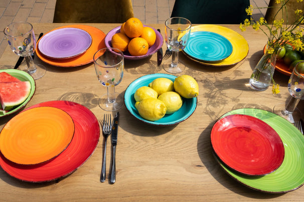 Studio Tavola Geschirrset Sunny Summer - 18-teilig / 6 Personen - 6 Frühstücksteller, 6 Suppenteller und 6 Essteller