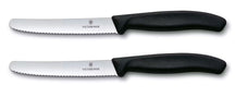 Victorinox Tomatenmesser Wellenschliff Swiss Classic Schwarz - 11 cm - 2 Stück