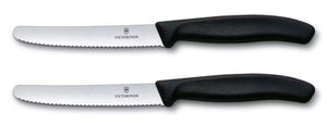 Victorinox Tomatenmesser Wellenschliff Swiss Classic Schwarz - 11 cm - 2 Stück