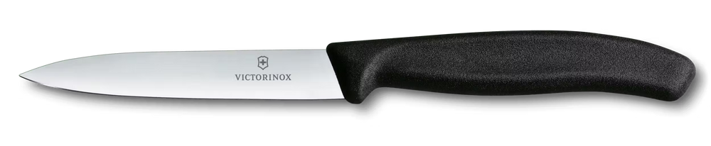 Victorinox Gemüsemesser-Set Swiss Classic Schwarz 2-teilig - Wellenschliff & Glatt Gemüsemesser