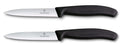 Victorinox Gemüsemesser-Set Swiss Classic Schwarz 2-teilig - Wellenschliff & Glatt Gemüsemesser