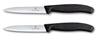 Victorinox Gemüsemesser-Set Swiss Classic Schwarz 2-teilig - Wellenschliff & Glatt Gemüsemesser