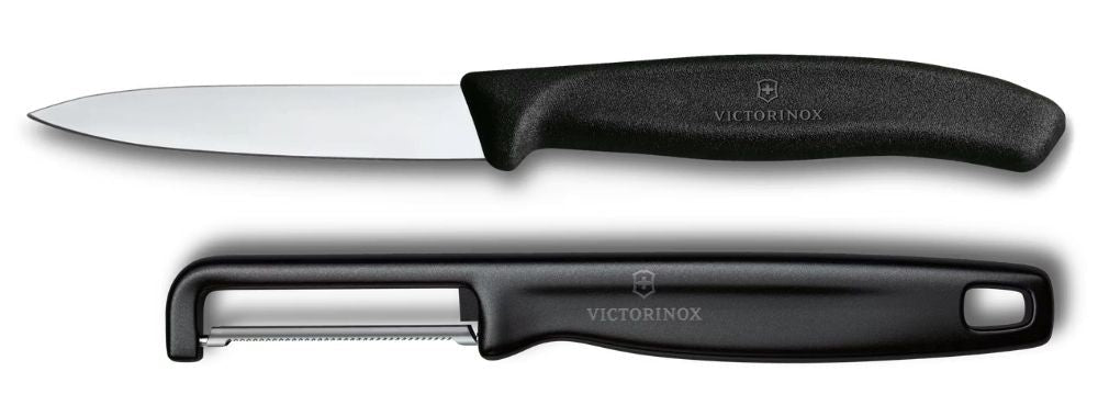 Victorinox Gemüsemesser-Set Swiss Classic Schwarz 2-teilig - Schälmesser & Gerade Schäler
