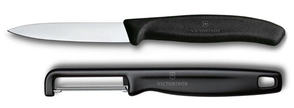 Victorinox Gemüsemesser-Set Swiss Classic Schwarz 2-teilig - Schälmesser & Gerade Schäler