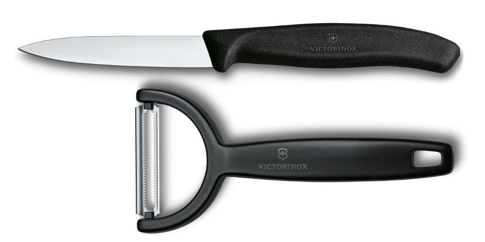 Victorinox Gemüsemesser-Set Swiss Classic Schwarz 2-teilig - Schälmesser & Y-Schäler