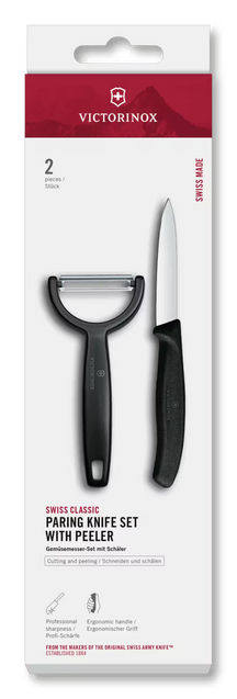 Victorinox Gemüsemesser-Set Swiss Classic Schwarz 2-teilig - Schälmesser & Y-Schäler
