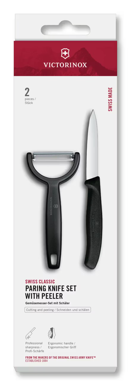 Victorinox Gemüsemesser-Set Swiss Classic Schwarz 2-teilig - Schälmesser & Y-Schäler