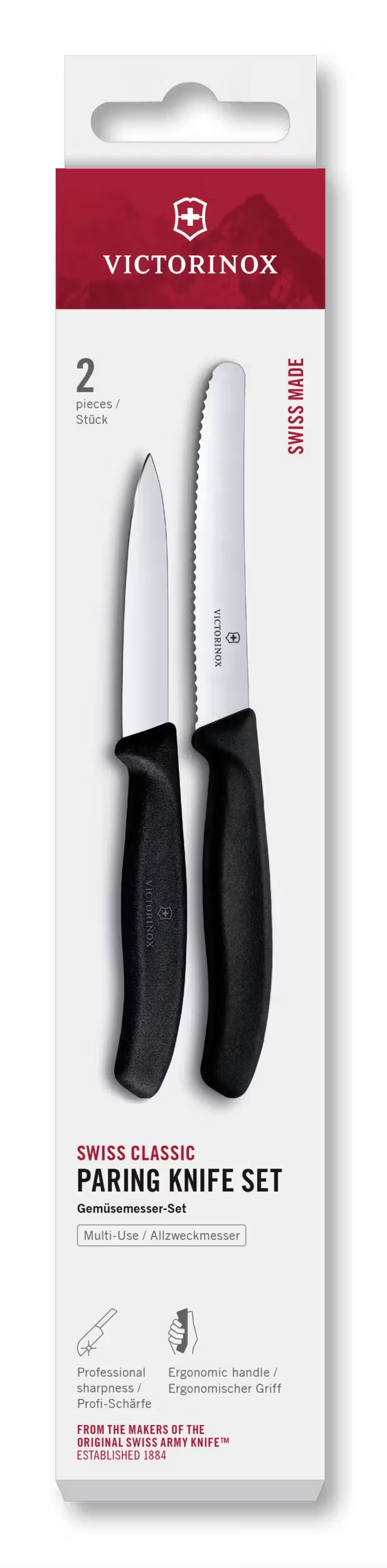 Victorinox Gemüsemesser-Set Swiss Classic Schwarz 2-teilig - Tomatenmesser & Schälmesser