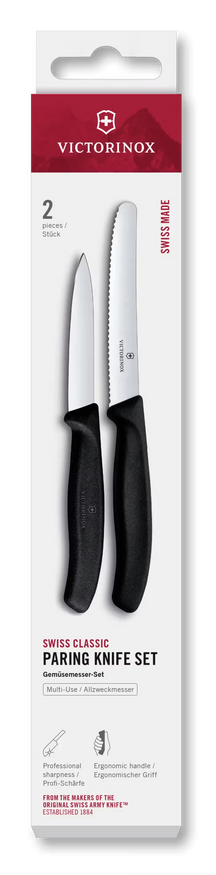 Victorinox Gemüsemesser-Set Swiss Classic Schwarz 2-teilig - Tomatenmesser & Schälmesser