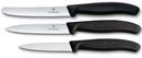 Victorinox Gemüsemesser-Set Swiss Classic Schwarz 3-teilig - Tomatenmesser, Officemesser & Schälmesser