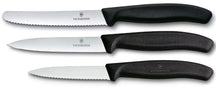 Victorinox Gemüsemesser-Set Swiss Classic Schwarz 3-teilig - Tomatenmesser, Officemesser & Schälmesser