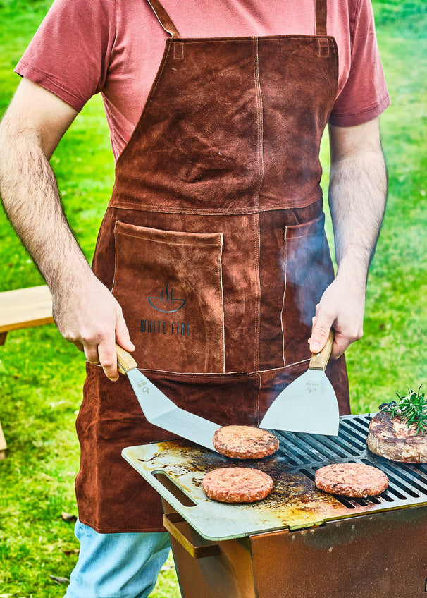 White Fire Grillschürze aus Leder - Braun - 77 x 66 cm