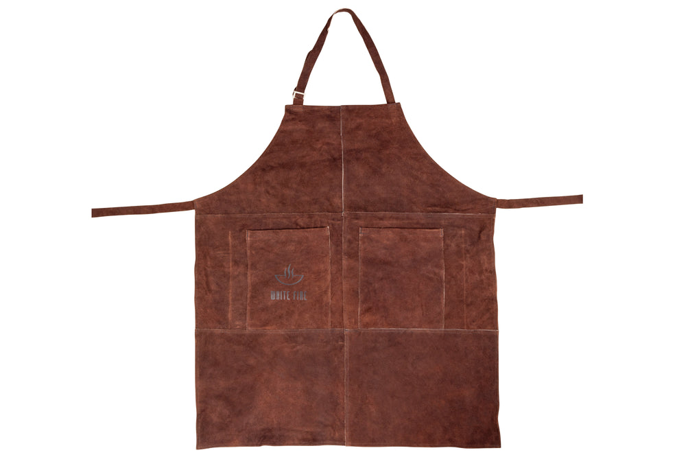 White Fire Grillschürze & Grillhandschuhe aus Leder - Braun - 3-teilig