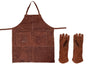 White Fire Grillschürze & Grillhandschuhe aus Leder - Braun - 3-teilig